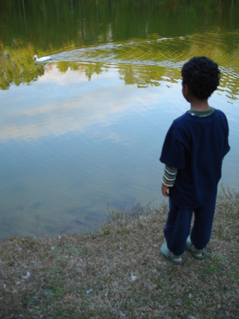 My nephew and the duck in Carolina