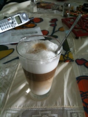 My beautiful glass before it broke, holding something delicious.